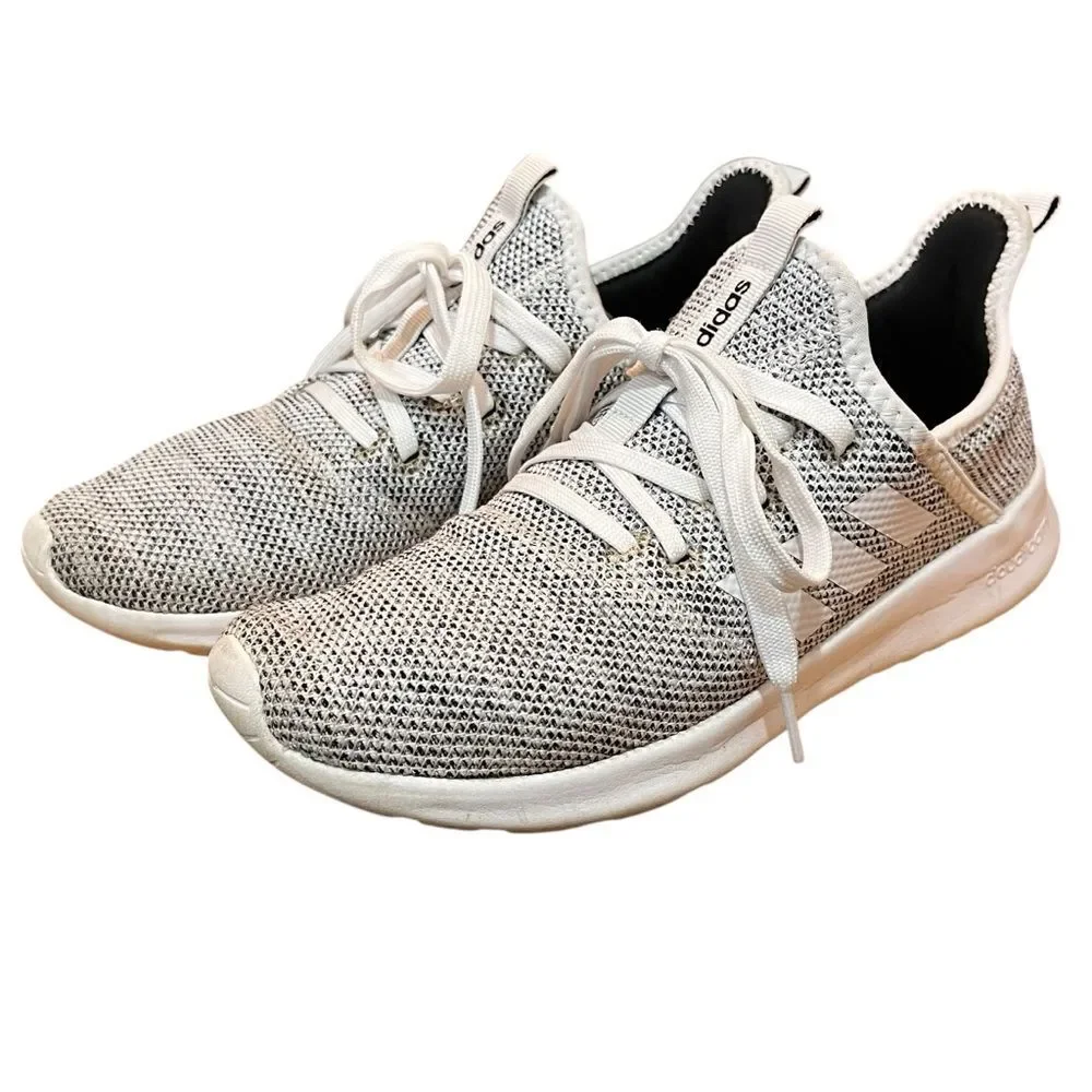 Adidas Gray Mesh Sneakers Cloudfoam Lace Up Light Athletic Shoes Women’s 8